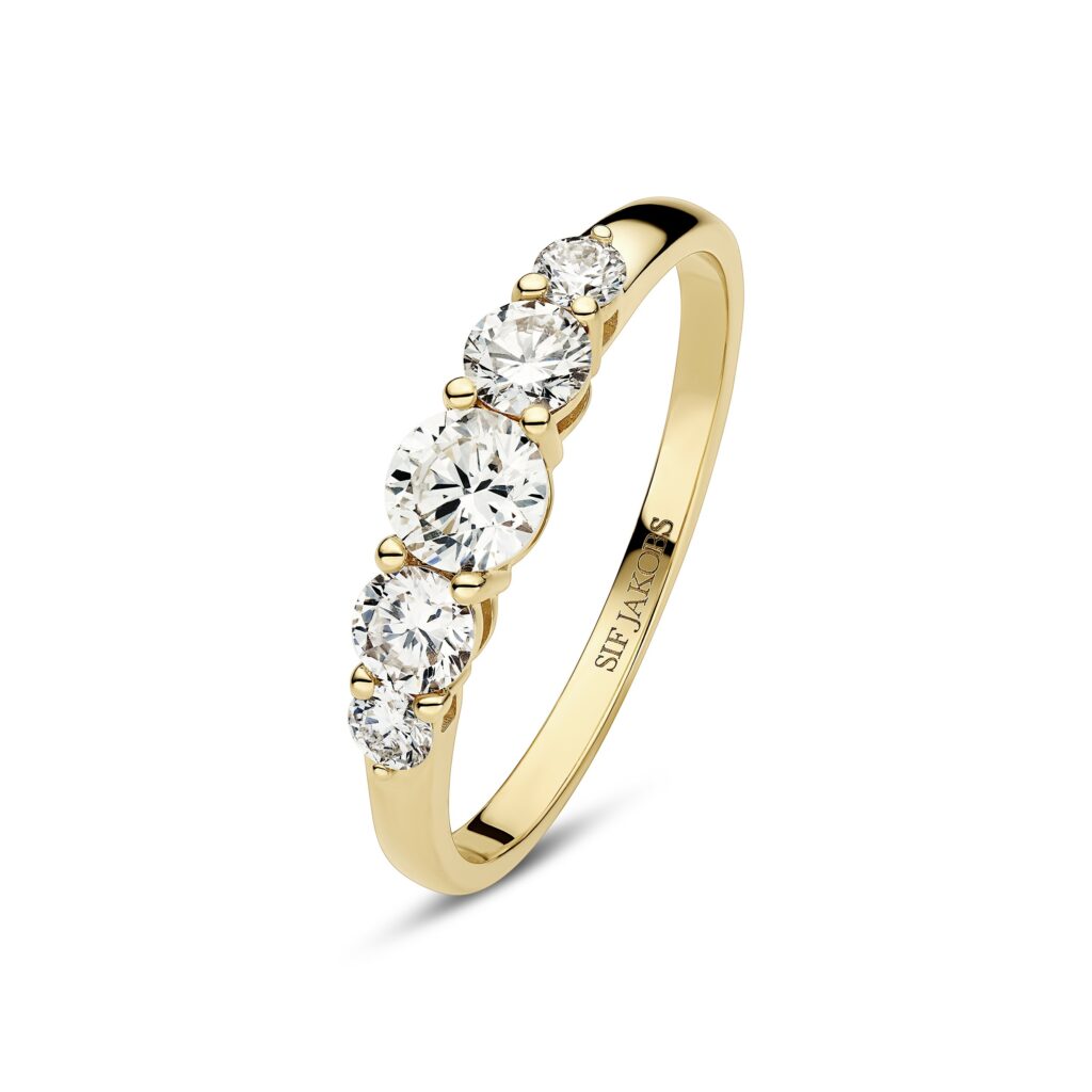 Ring aus der "Tiara"-Linie. 14 Karat Gelbgold und Labordiamanten.